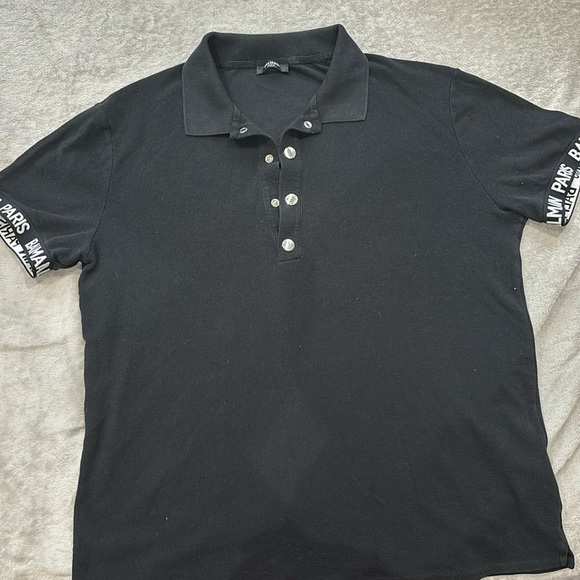 Balmain black collar shirt Worn but in good condition